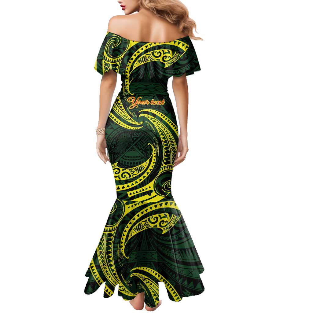 American Samoa Manua Cession Day Personalized Family Matching Mermaid Dress and Hawaiian Shirt Polynesian Wave Style