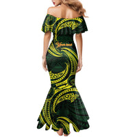 American Samoa Manua Cession Day Personalized Family Matching Mermaid Dress and Hawaiian Shirt Polynesian Wave Style