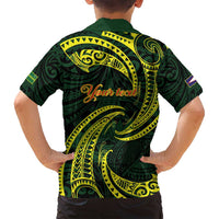 American Samoa Manua Cession Day Personalized Family Matching Off Shoulder Maxi Dress and Hawaiian Shirt Polynesian Wave Style