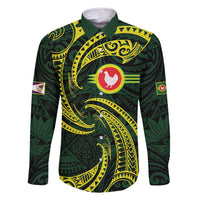 American Samoa Manua Cession Day Personalized Family Matching Off Shoulder Maxi Dress and Hawaiian Shirt Polynesian Wave Style