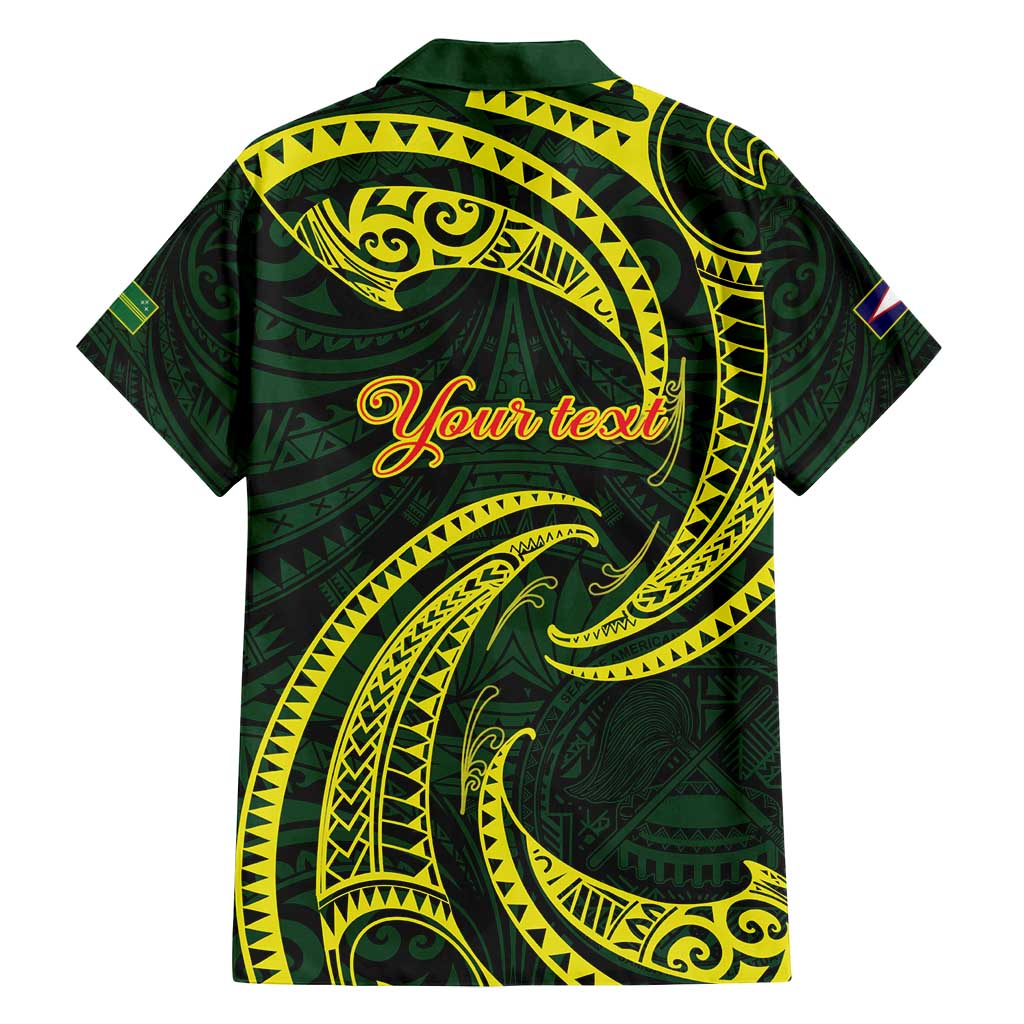 American Samoa Manua Cession Day Personalized Family Matching Puletasi and Hawaiian Shirt Polynesian Wave Style