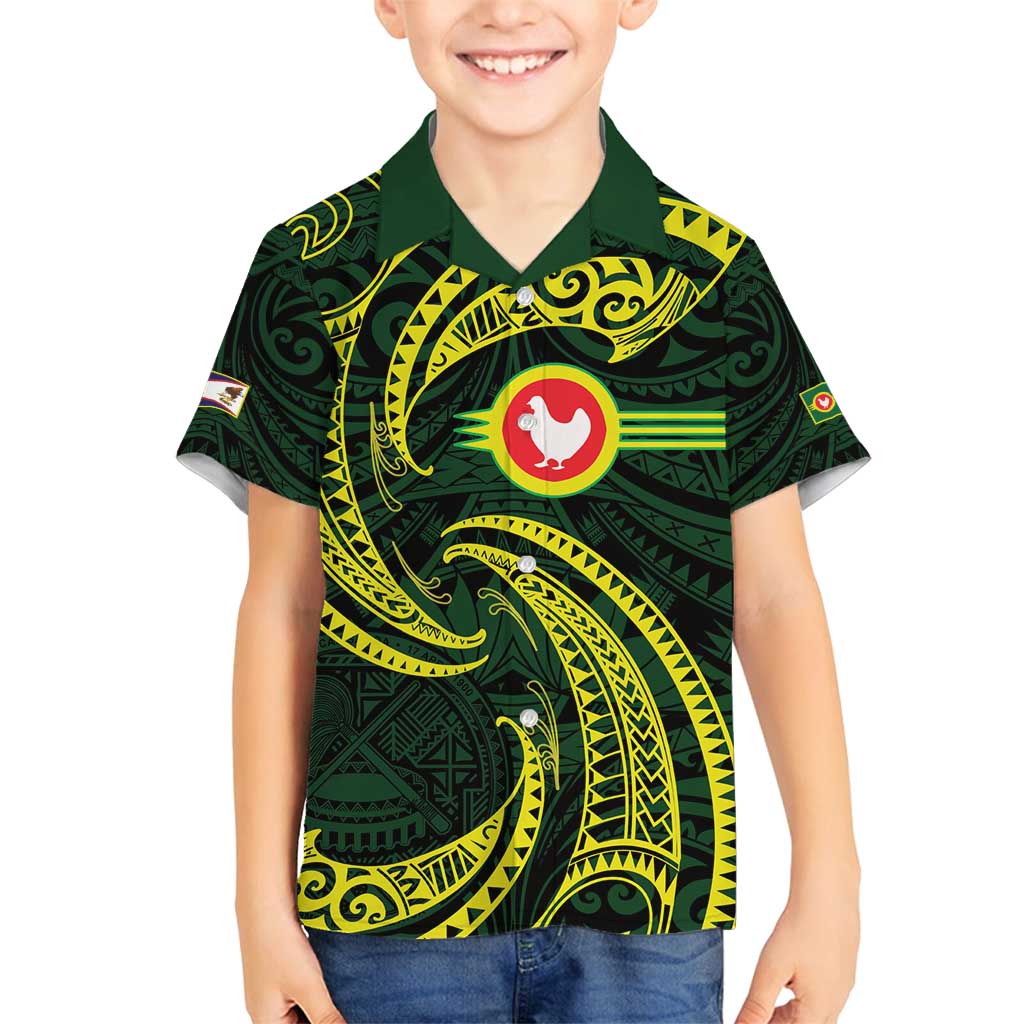 American Samoa Manua Cession Day Personalized Family Matching Summer Maxi Dress and Hawaiian Shirt Polynesian Wave Style