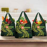American Samoa Manua Cession Day Personalized Grocery Bag Polynesian Wave Style