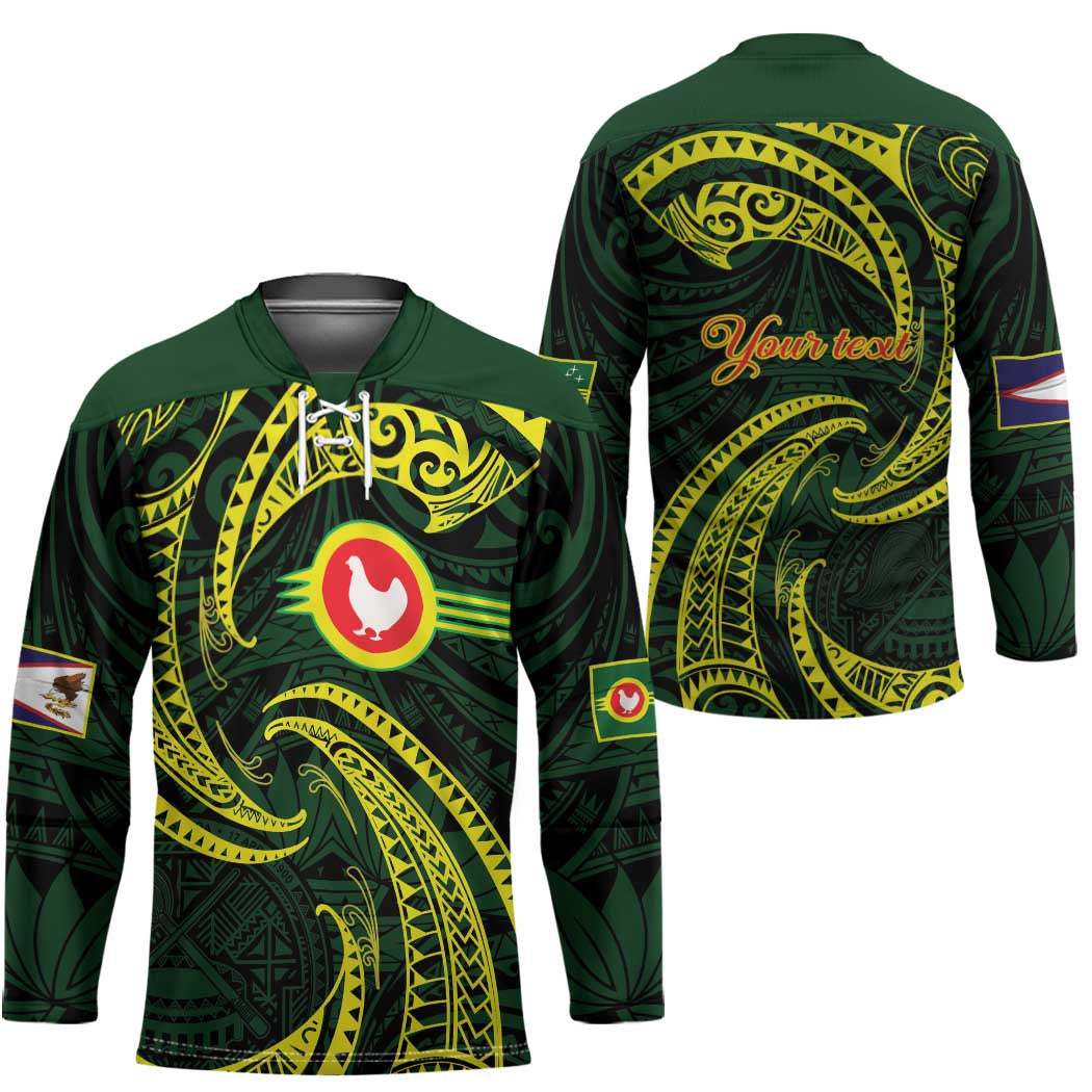 American Samoa Manua Cession Day Personalized Hockey Jersey Polynesian Wave Style - Polynesian Pride
