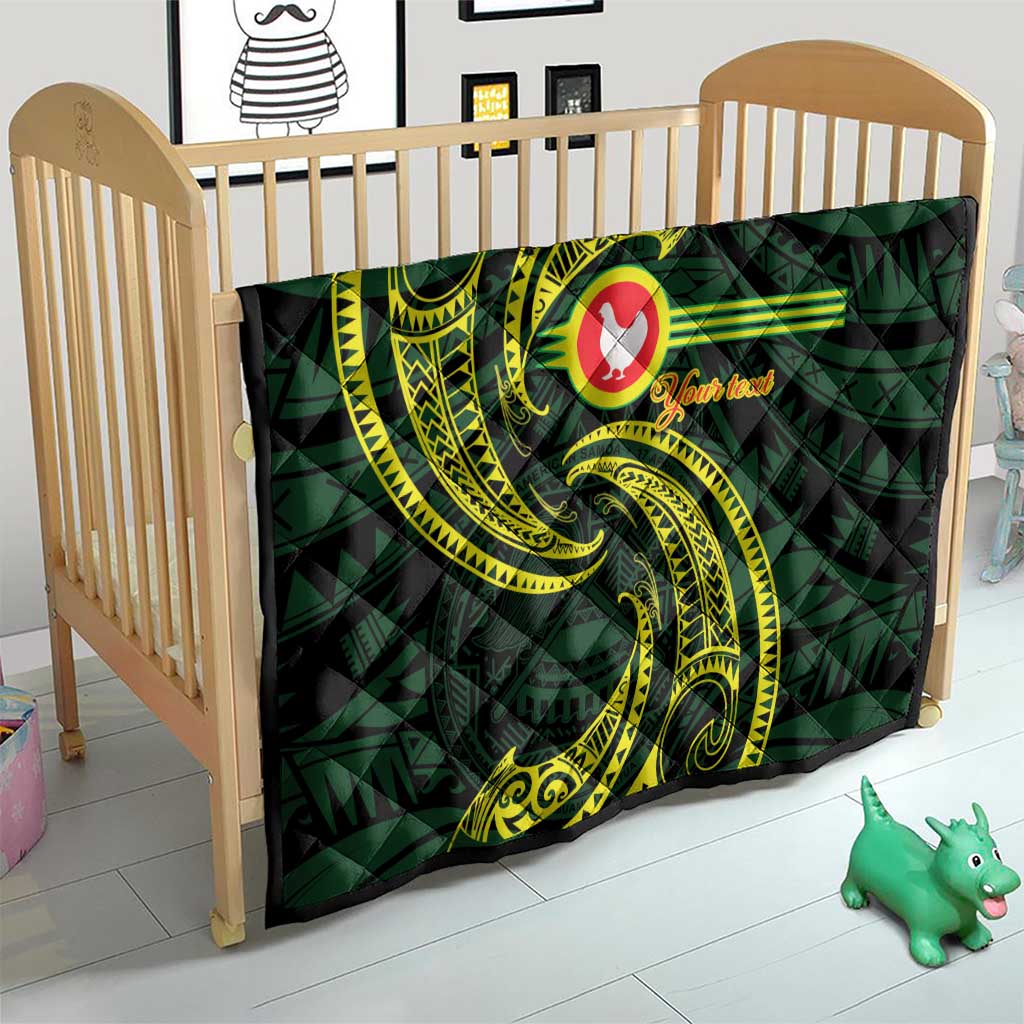 American Samoa Manua Cession Day Personalized Quilt Polynesian Wave Style
