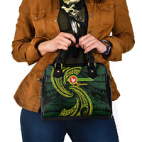 American Samoa Manua Cession Day Personalized Shoulder Handbag Polynesian Wave Style