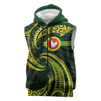 American Samoa Manua Cession Day Personalized Sleeveless Zip Hoodie Polynesian Wave Style LT9