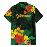 American Samoa Manu'atele Personalized Family Matching Short Sleeve Bodycon Dress and Hawaiian Shirt Manua Island Hibiscus Flowers LT9 - Polynesian Pride