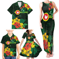American Samoa Manu'atele Personalized Family Matching Tank Maxi Dress and Hawaiian Shirt Manua Island Hibiscus Flowers LT9 - Polynesian Pride