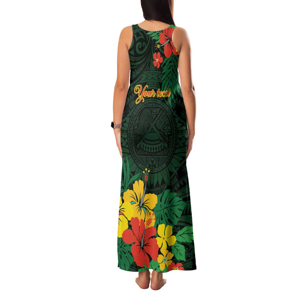 American Samoa Manu'atele Personalized Family Matching Tank Maxi Dress and Hawaiian Shirt Manua Island Hibiscus Flowers LT9 - Polynesian Pride