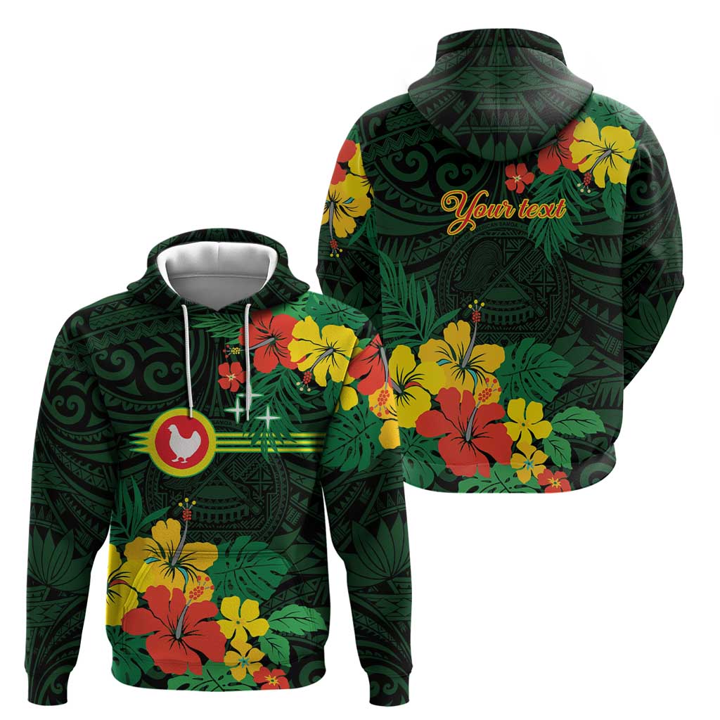 American Samoa Manu'atele Personalized Hoodie Manua Island Hibiscus Flowers LT9 - Polynesian Pride