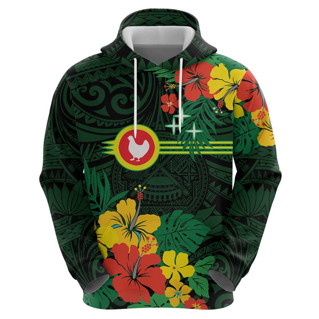 American Samoa Manu'atele Personalized Hoodie Manua Island Hibiscus Flowers LT9 - Polynesian Pride