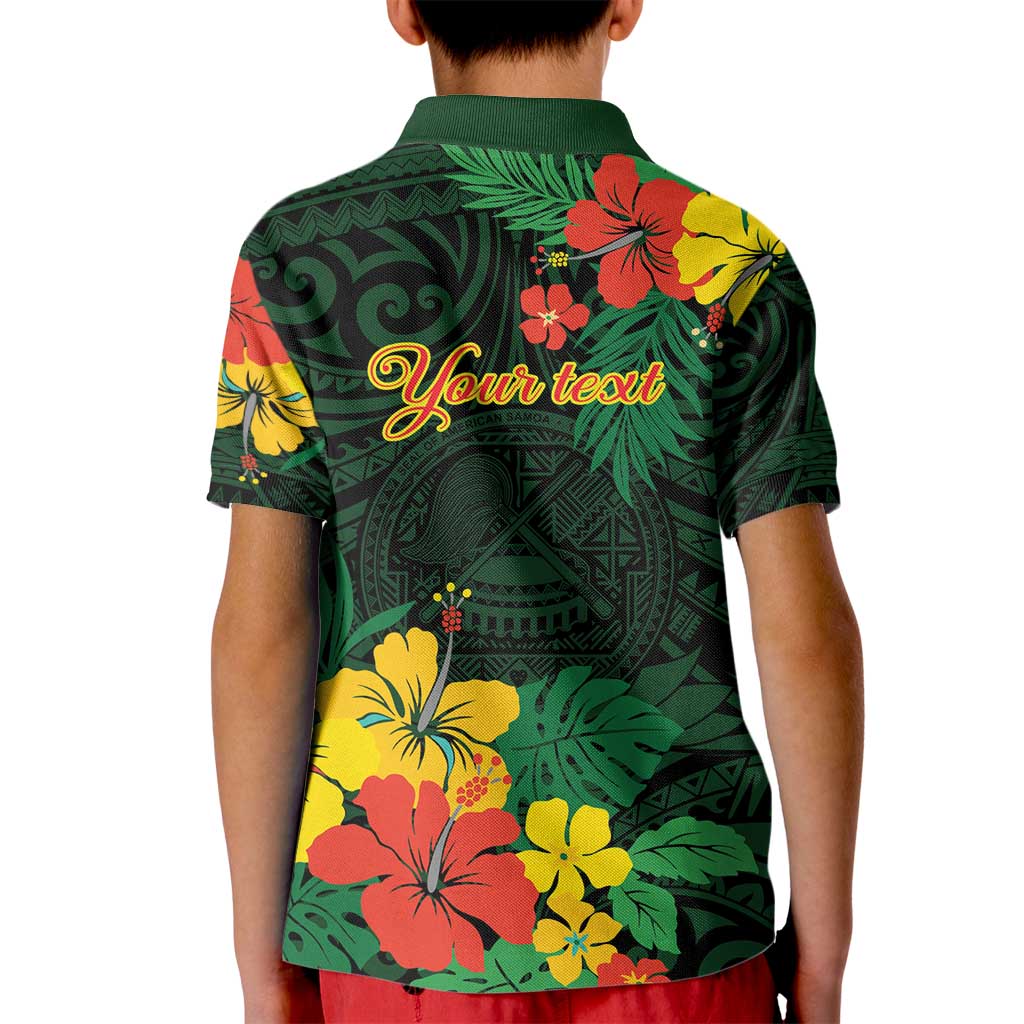American Samoa Manu'atele Personalized Kid Polo Shirt Manua Island Hibiscus Flowers LT9 - Polynesian Pride