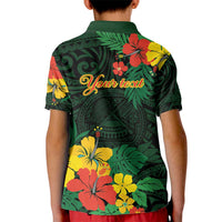American Samoa Manu'atele Personalized Kid Polo Shirt Manua Island Hibiscus Flowers LT9 - Polynesian Pride