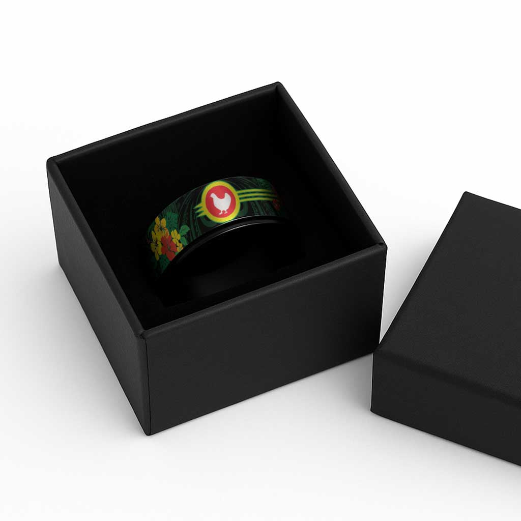 American Samoa Manu'atele Spinner Ring Manua Island Hibiscus Flowers - Polynesian Pride