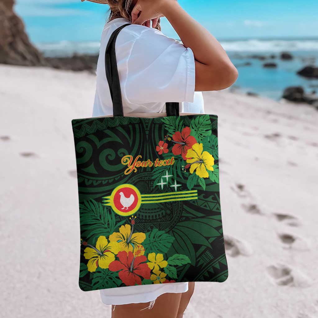 American Samoa Manu'atele Personalized Tote Bag Manua Island Hibiscus Flowers - Polynesian Pride