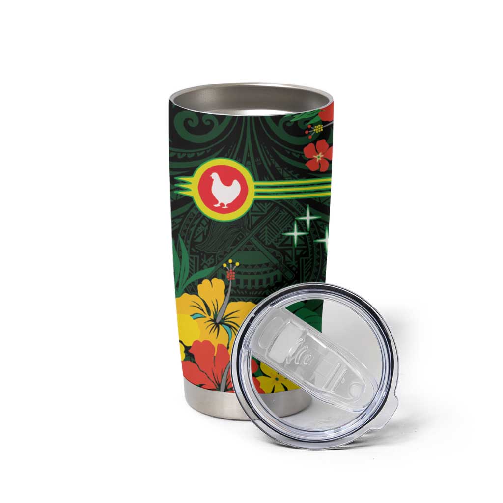 American Samoa Manu'atele Personalized Tumbler Cup Manua Island Hibiscus Flowers