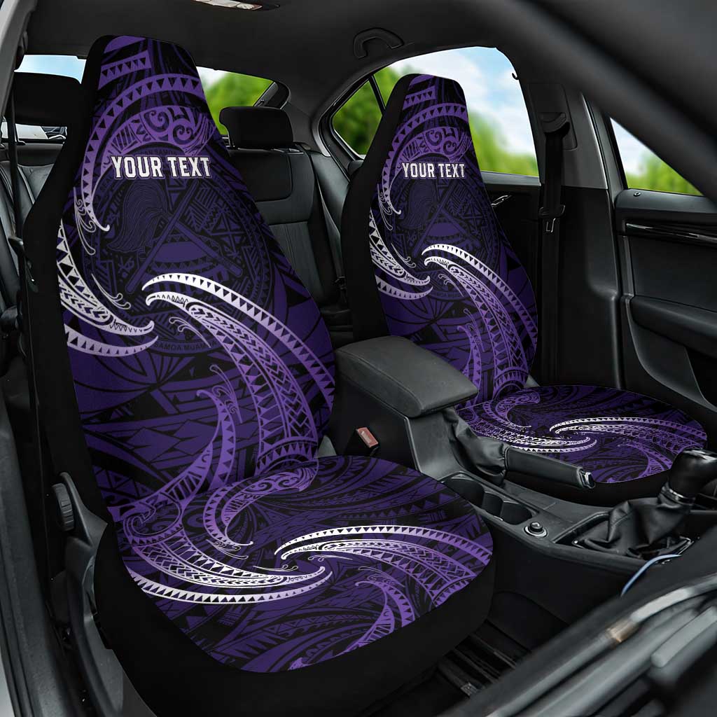Manua Segaula American Samoa High School Personalized Car Seat Cover Polynesian Wave Style