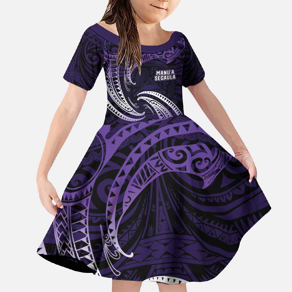 Manua Segaula American Samoa High School Personalized Family Matching Mermaid Dress and Hawaiian Shirt Polynesian Wave Style
