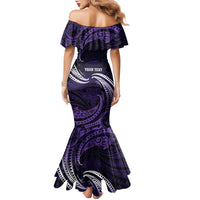 Manua Segaula American Samoa High School Personalized Family Matching Mermaid Dress and Hawaiian Shirt Polynesian Wave Style
