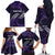 Manua Segaula American Samoa High School Personalized Family Matching Off The Shoulder Long Sleeve Dress and Hawaiian Shirt Polynesian Wave Style