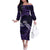 Manua Segaula American Samoa High School Personalized Family Matching Off The Shoulder Long Sleeve Dress and Hawaiian Shirt Polynesian Wave Style