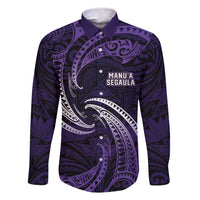 Manua Segaula American Samoa High School Personalized Family Matching Off Shoulder Short Dress and Hawaiian Shirt Polynesian Wave Style