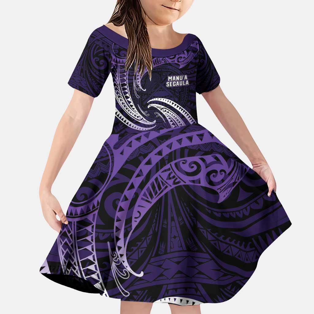 Manua Segaula American Samoa High School Personalized Family Matching Puletasi and Hawaiian Shirt Polynesian Wave Style