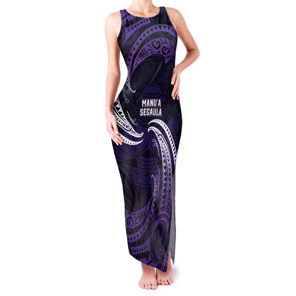 Manua Segaula American Samoa High School Personalized Family Matching Tank Maxi Dress and Hawaiian Shirt Polynesian Wave Style