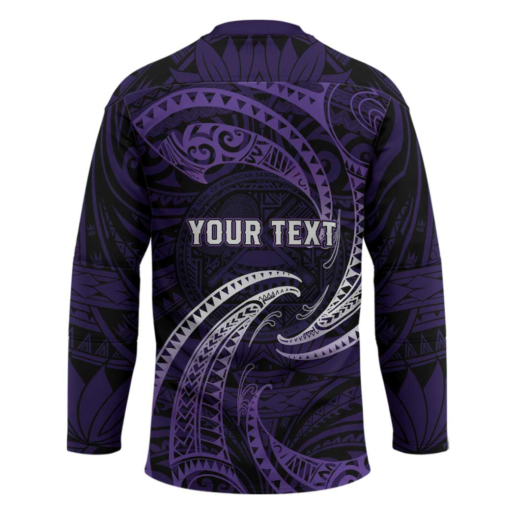 Manua Segaula American Samoa High School Personalized Hockey Jersey Polynesian Wave Style - Polynesian Pride