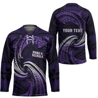 Manua Segaula American Samoa High School Personalized Hockey Jersey Polynesian Wave Style - Polynesian Pride