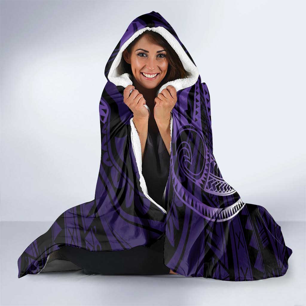 Manua Segaula American Samoa High School Personalized Hooded Blanket Polynesian Wave Style