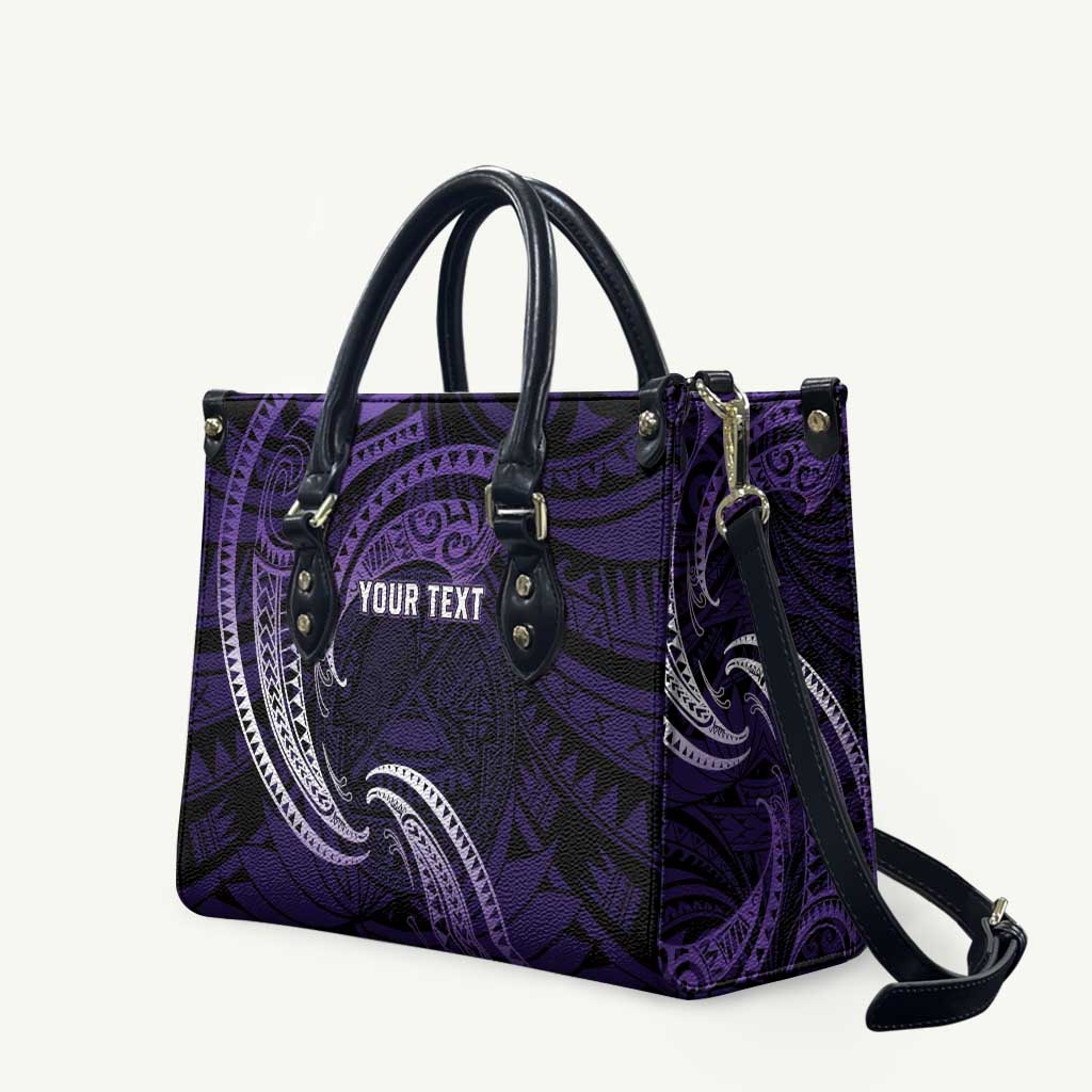 Manua Segaula American Samoa High School Personalized Leather Bag Polynesian Wave Style - Polynesian Pride