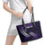 Manua Segaula American Samoa High School Personalized Leather Tote Bag Polynesian Wave Style