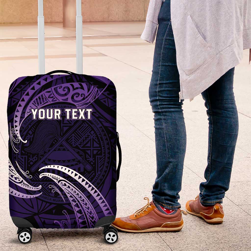 Manua Segaula American Samoa High School Personalized Luggage Cover Polynesian Wave Style