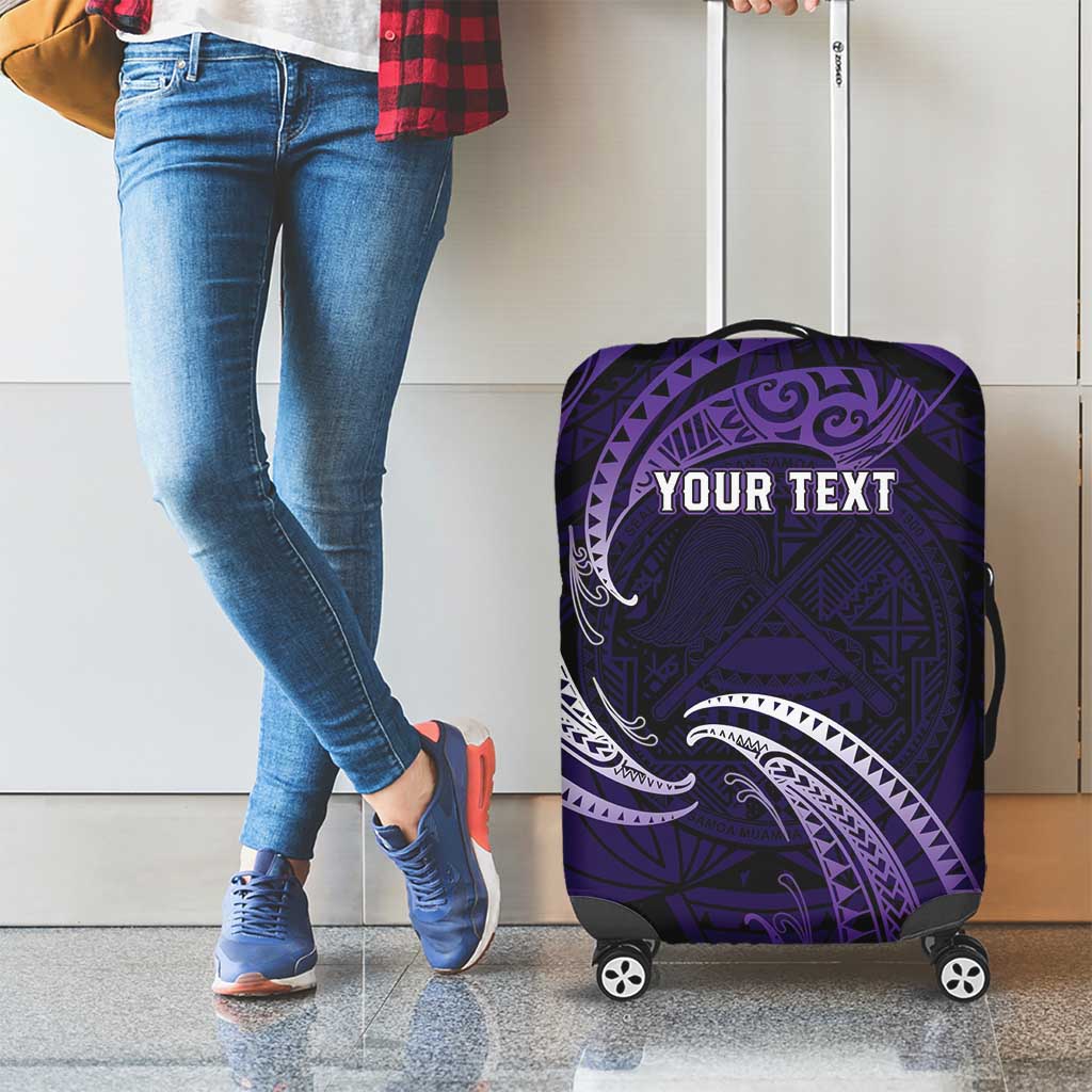 Manua Segaula American Samoa High School Personalized Luggage Cover Polynesian Wave Style