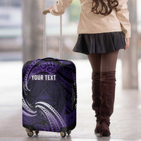 Manua Segaula American Samoa High School Personalized Luggage Cover Polynesian Wave Style