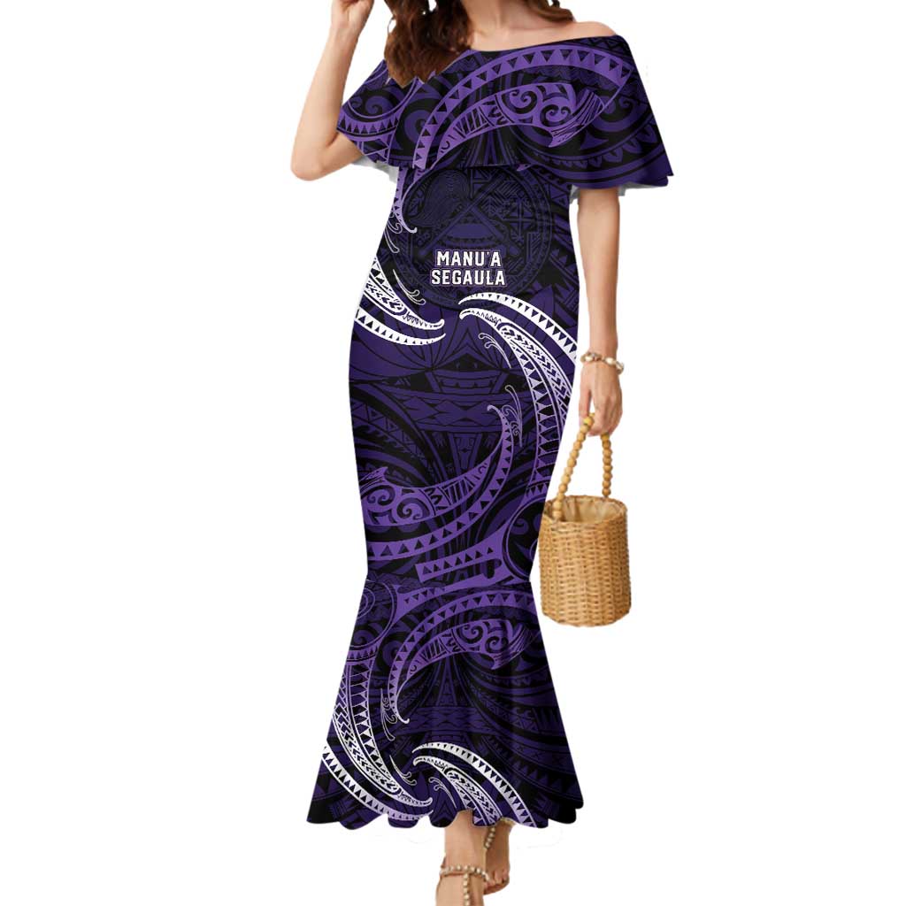 Manua Segaula American Samoa High School Personalized Mermaid Dress Polynesian Wave Style