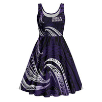 Manua Segaula American Samoa High School Personalized Midi Dress Polynesian Wave Style - Polynesian Pride