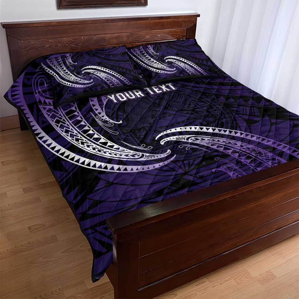Manua Segaula American Samoa High School Personalized Quilt Bed Set Polynesian Wave Style