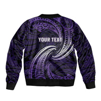 Manua Segaula American Samoa High School Personalized Sleeve Zip Bomber Jacket Polynesian Wave Style