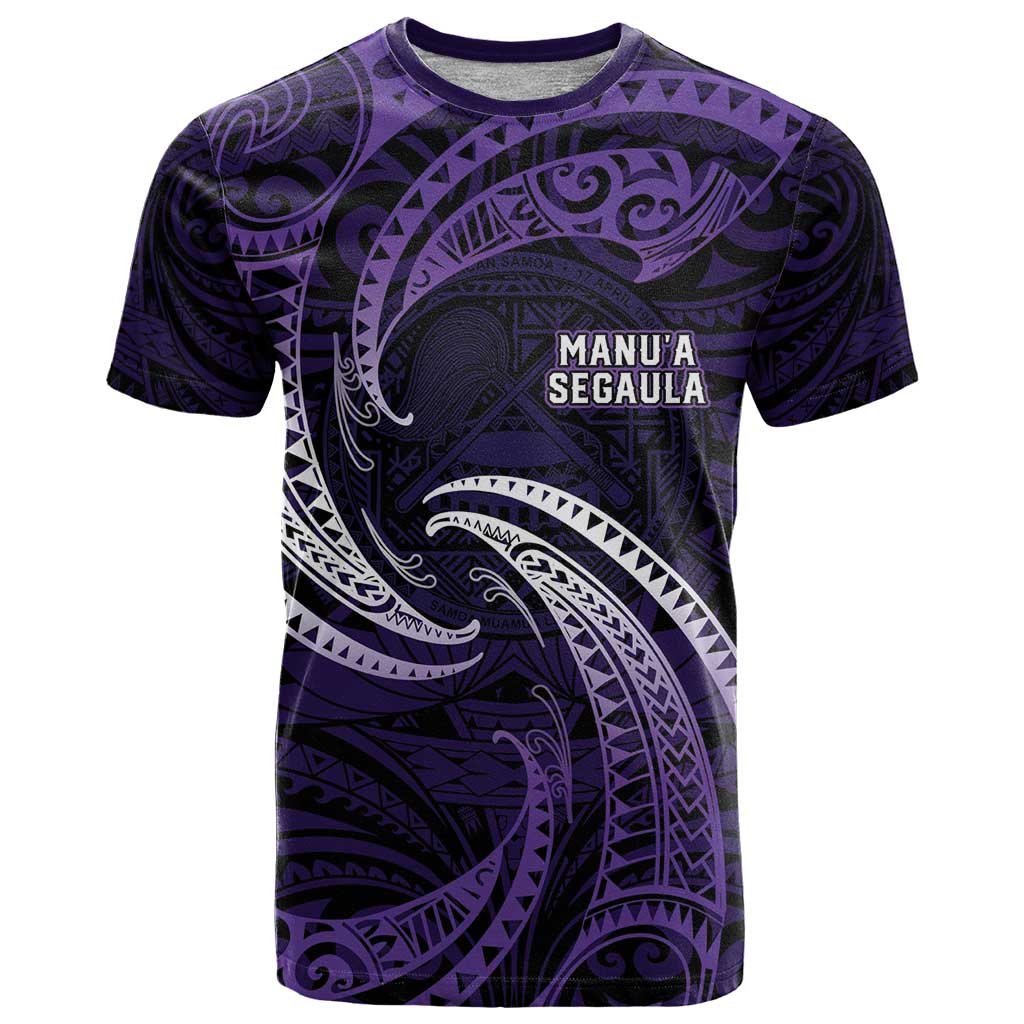 Manua Segaula American Samoa High School Personalized T Shirt Polynesian Wave Style