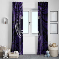 Manua Segaula American Samoa High School Personalized Window Curtain Polynesian Wave Style