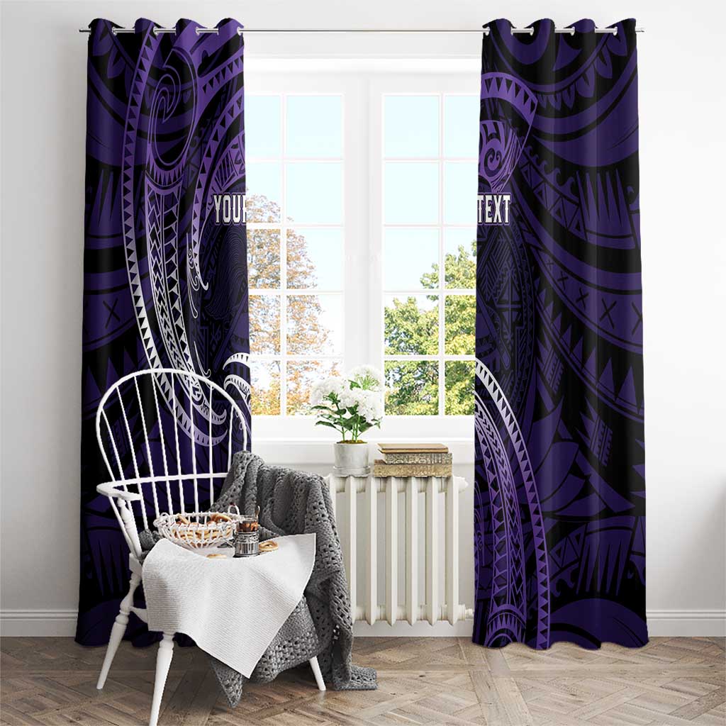 Manua Segaula American Samoa High School Personalized Window Curtain Polynesian Wave Style