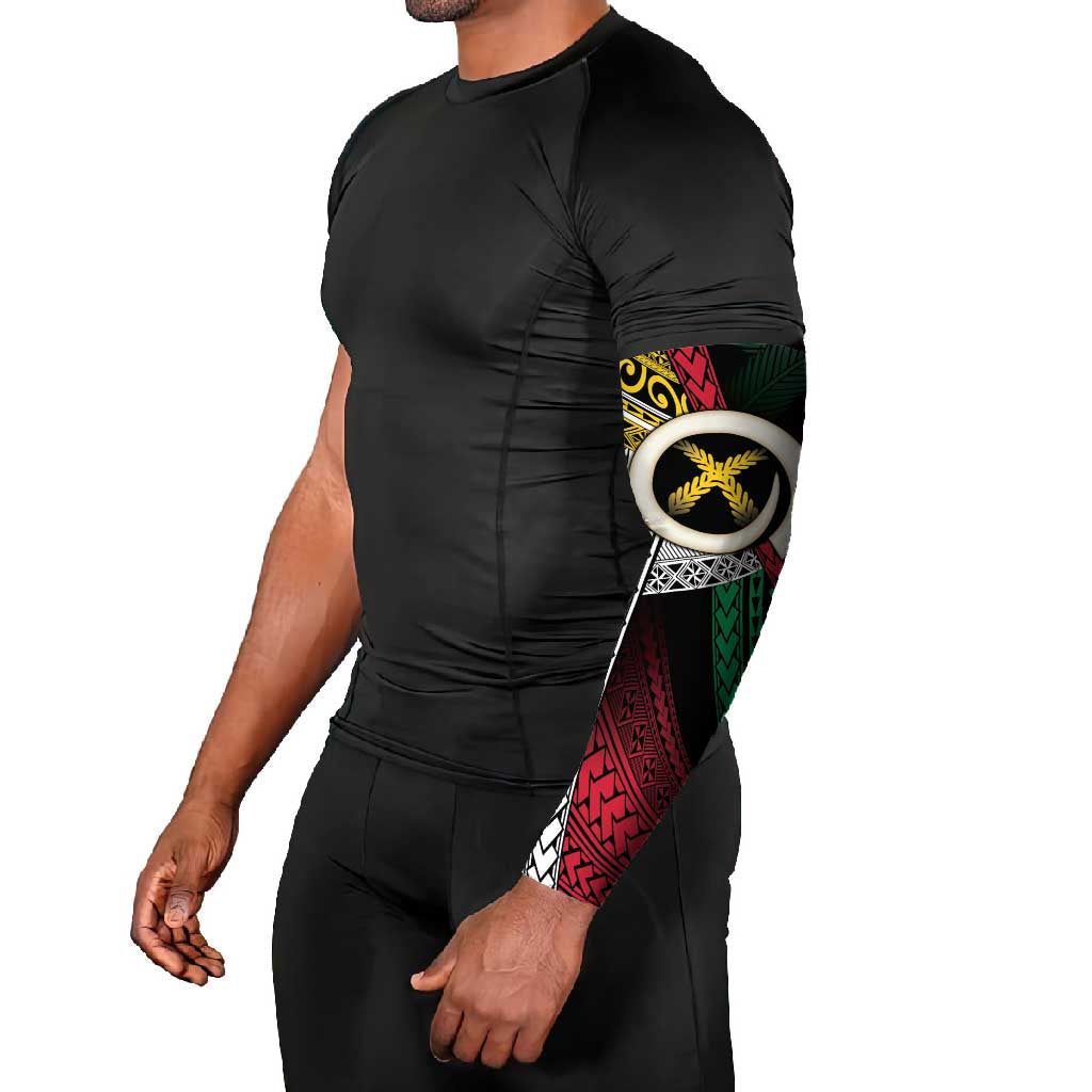 Ni-Van Vanuatu 45th Yumi Yumi Yumi Arm Sleeves Vanuatuan Boar Tusk Polynesian Pattern - Polynesian Pride