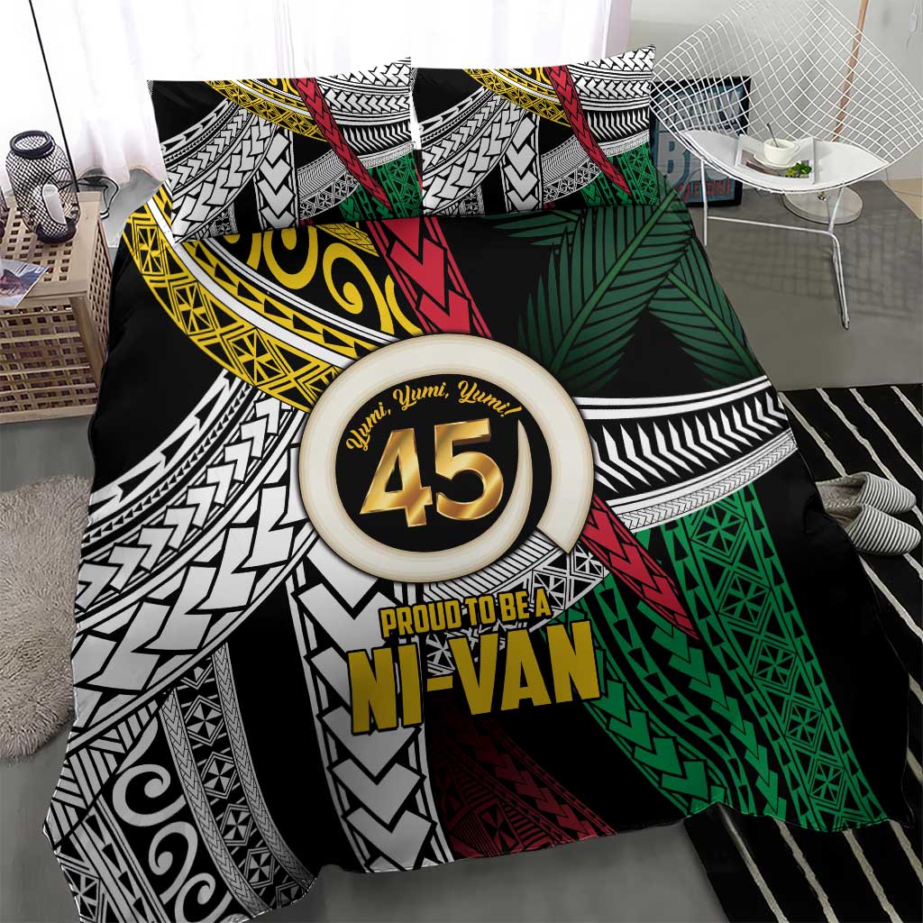 Ni-Van Vanuatu 45th Yumi Yumi Yumi Bedding Set Vanuatuan Boar Tusk Polynesian Pattern LT9 - Polynesian Pride