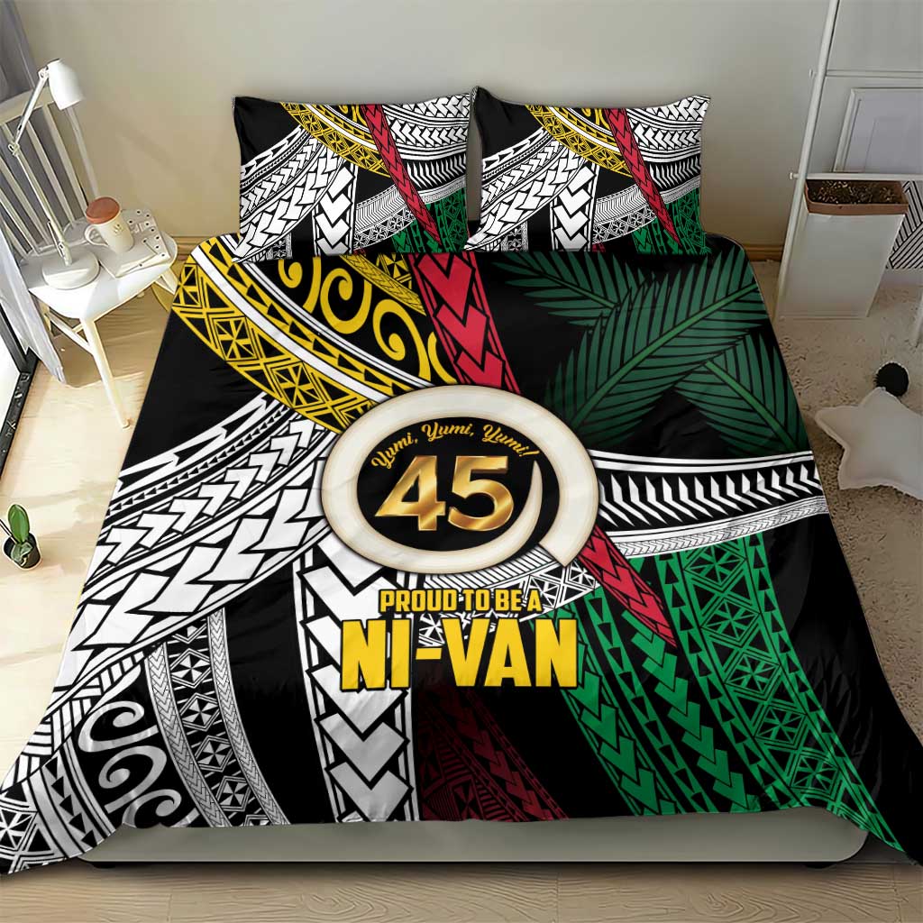 Ni-Van Vanuatu 45th Yumi Yumi Yumi Bedding Set Vanuatuan Boar Tusk Polynesian Pattern LT9 - Polynesian Pride