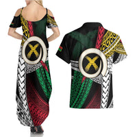 Ni-Van Vanuatu 45th Yumi Yumi Yumi Couples Matching Summer Maxi Dress and Hawaiian Shirt Vanuatuan Boar Tusk Polynesian Pattern LT9 - Polynesian Pride