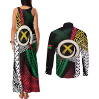 Ni-Van Vanuatu 45th Yumi Yumi Yumi Couples Matching Tank Maxi Dress and Long Sleeve Button Shirt Vanuatuan Boar Tusk Polynesian Pattern LT9 - Polynesian Pride