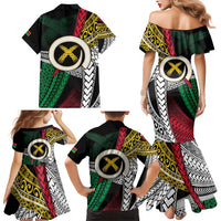 Ni-Van Vanuatu 45th Yumi Yumi Yumi Family Matching Mermaid Dress and Hawaiian Shirt Vanuatuan Boar Tusk Polynesian Pattern LT9 - Polynesian Pride
